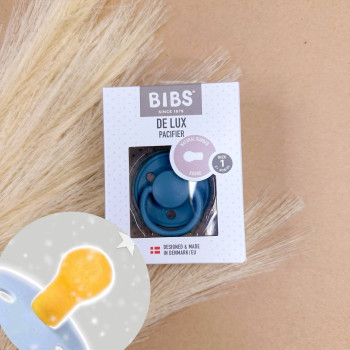 Пустушка BIBS класична кругла DE LUX  Темний лазуріт