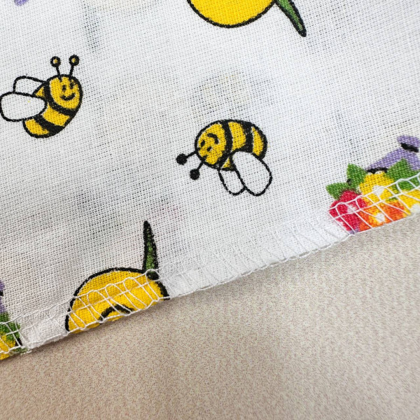 Ситцева пелюшка · 90×100 см · Равлики та Бджілки — Babywear