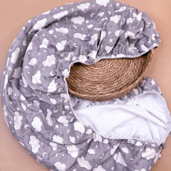Простинка непромокаюча в ліжечко із байки Сіра з біленькими хмаринками