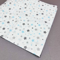 Ситцева пелюшка · 90×100 см · Блакитно-сірі зірочки — Babywear