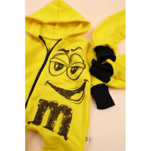 Комфортний комбінезон із тринитки на флісі M&M Жовтий для хлопчиків (56–92)