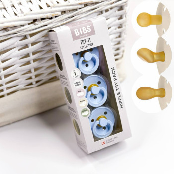 Пустушки BIBS Try-it Colour для малюків Блакитні