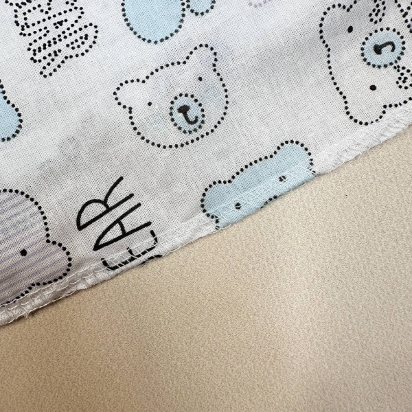 Ситцева пелюшка · 90×100 см · Бузкові ведмедики — Babywear