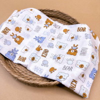 Ситцева пелюшка · 90×100 см · Коричневі ведмедики — Babywear
