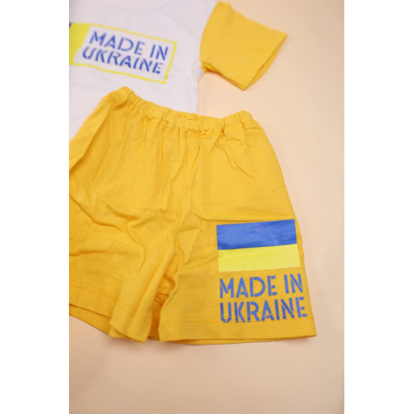 Комплект із інтерлоку патріотичний футболка, повзунки, шортики Помаранчевий.