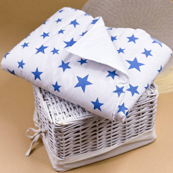 Непромокаюча пелюшка · Біла з блакитними зірочками · З синтепоном — Babywear