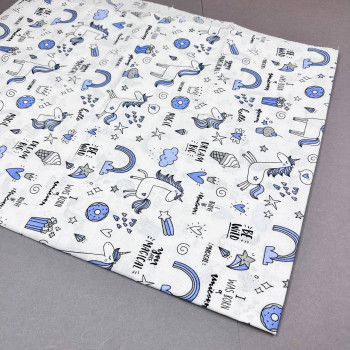 Бавовняна пелюшка · 90×110 см. · Блакитні єдиноріжки — Babywear