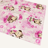 Бавовняна пелюшка · 90×110 см. · Рожева з жирафиками — Babywear