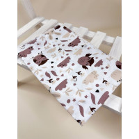 Бавовняна пелюшка · 90×70 см. · Сови та зайченята — Babywear