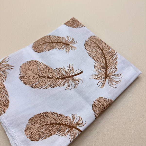 Бавовняна пелюшка · 90×70 см · Бежеве пірячко — Babywear