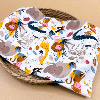 Бавовняна пелюшка · 90×70 см. · Кольорові звірята — Babywear