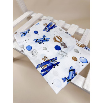 Бавовняна пелюшка · 70×90 см. · Блакитні вертольотики — Babywear