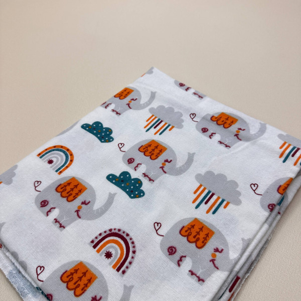 Байкова пелюшка · 110×90 см. · Слоники з хмаринками · Тепла — Babywear