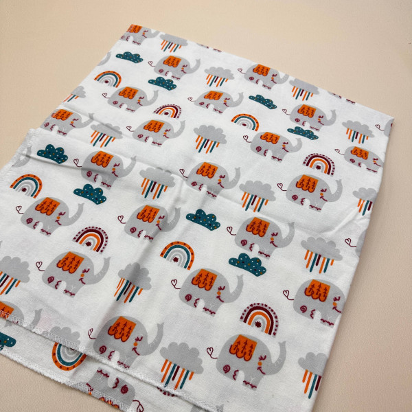 Байкова пелюшка · 110×90 см. · Слоники з хмаринками · Тепла — Babywear