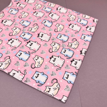 Байкова пелюшка · 70×90 см. · Рожева з котиками — Babywear