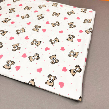 Байкова пелюшка · 70×90 см. · Ведмедики рожевими сердечками — Babywear