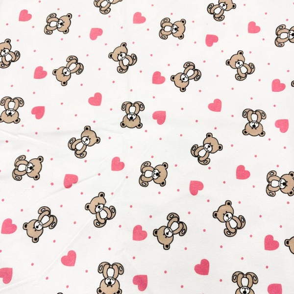 Байкова пелюшка · 70×90 см. · Ведмедики рожевими сердечками — Babywear