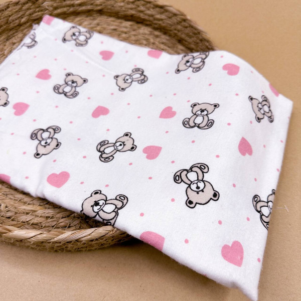 Байкова пелюшка · 70×90 см. · Ведмедики рожевими сердечками — Babywear