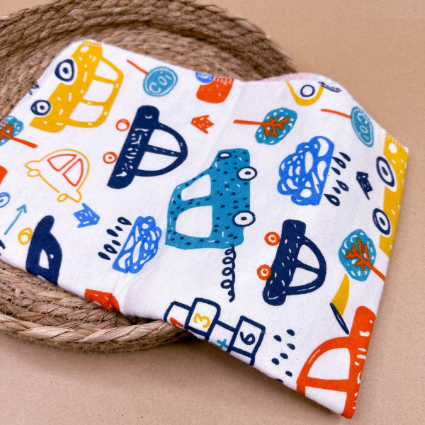 Байкова пелюшка · 70×90 см. · Кольорові машинки — Babywear
