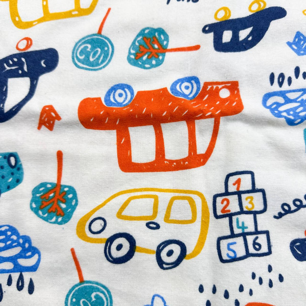 Байкова пелюшка · 70×90 см. · Кольорові машинки — Babywear