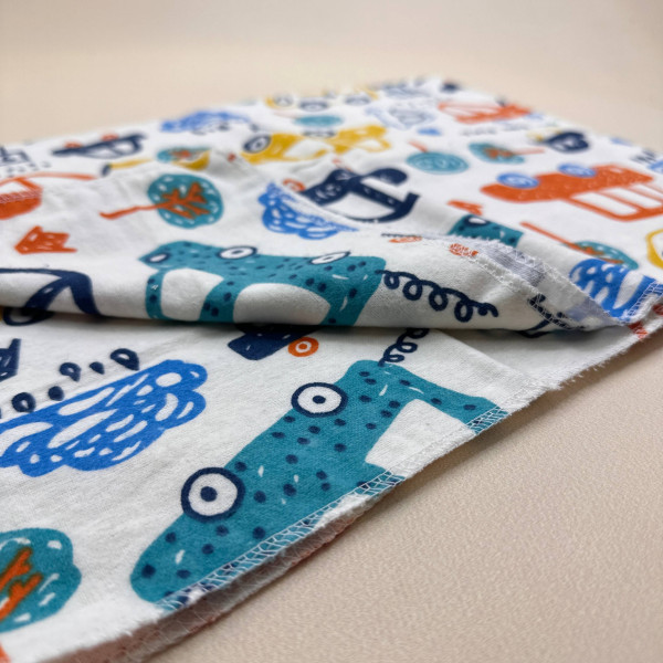 Байкова пелюшка · 70×90 см. · Кольорові машинки — Babywear