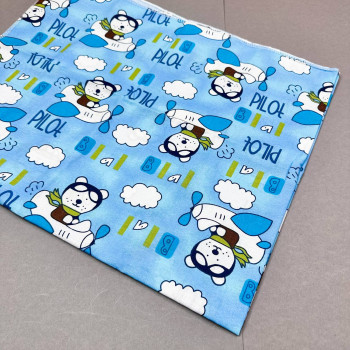 Бавовняна пелюшка · 90×110 см. · Ведмедик на вертольоті — Babywear