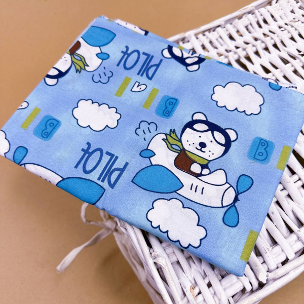 Бавовняна пелюшка · 90×110 см. · Ведмедик на вертольоті — Babywear