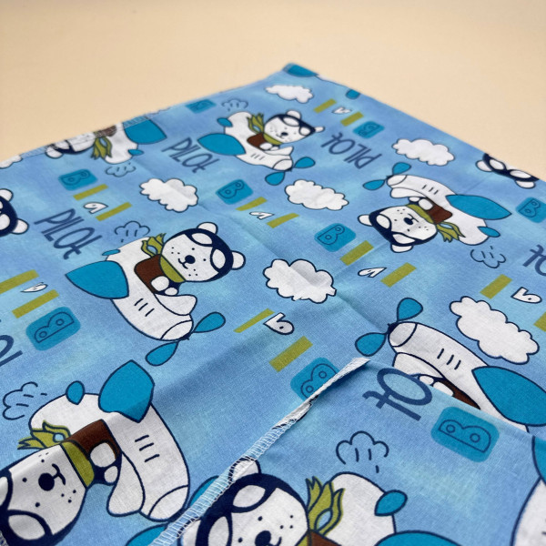 Бавовняна пелюшка · 90×70 см. · Ведмедики на вертольоті — Babywear