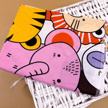 Бавовняна пелюшка · 90×70 см · Кольорові звірята — Babywear