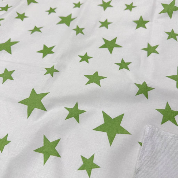 Непромокаюча пелюшка · 60×45 см · Зелені зірочки — Babywear