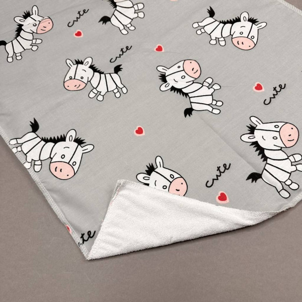 Непромокаюча пелюшка · Сіра з зебрами — Babywear