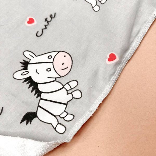 Непромокаюча пелюшка · Сіра з зебрами — Babywear