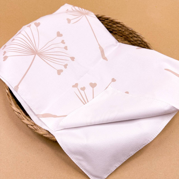 Непромокаюча пелюшка · Біла з бежевими кульбабками — Babywear