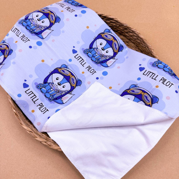 Непромокаюча пелюшка · 60×45 см · Сині пілоти — Babywear
