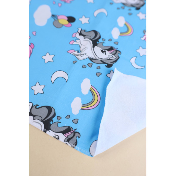 Непромокаюча пелюшка · 120×60 см · Блакитна з єдиноріжками — Babywear