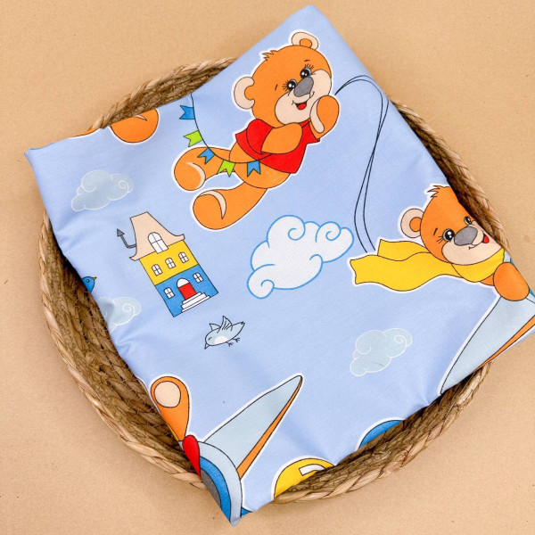 Непромокаюча пелюшка · 120×60 см · Блакитна ведмедик хмаринки — Babywear