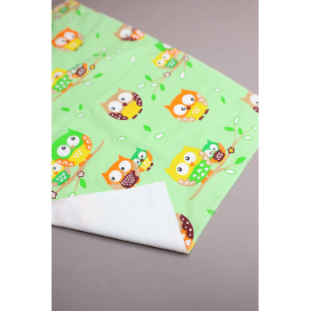 Непромокаюча пелюшка · 120×60 см · Зелені сови — Babywear