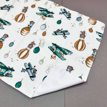 Непромокаюча пелюшка · 120×60 см · Зелені вертольотики — Babywear