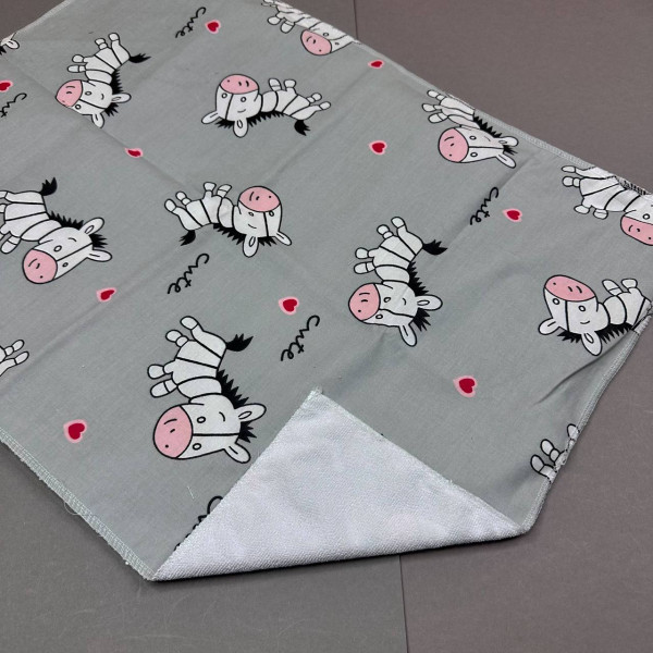 Непромокаюча пелюшка · Сіра з зебрами — Babywear