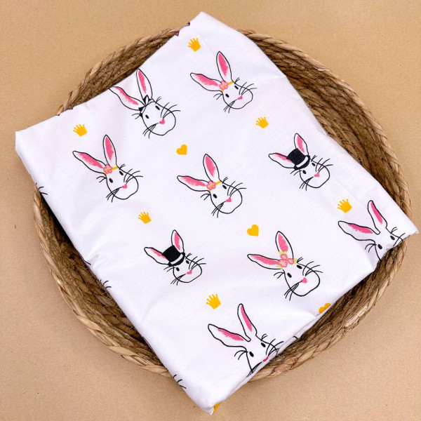 Непромокаюча пелюшка · Біла з кроликами — Babywear
