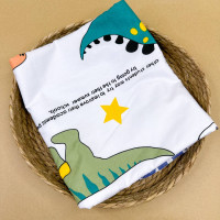 Непромокаюча пелюшка · 80×65 см · Біла з динозавриками — Babywear