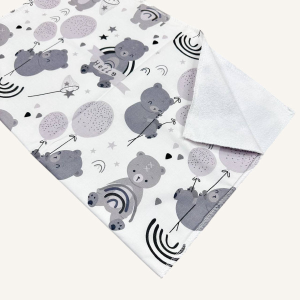 Непромокаюча пелюшка · 80×65 см · Сірі ведмедики · Водонепроникна — Babywear