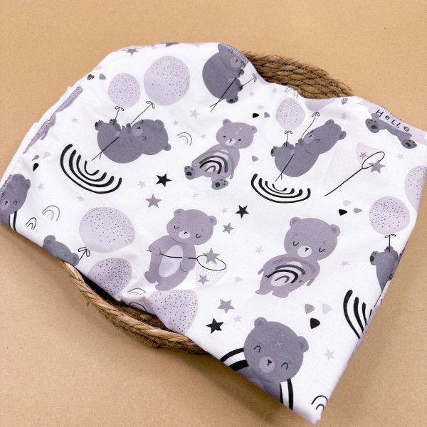 Непромокаюча пелюшка · 80×65 см · Сірі ведмедики · Водонепроникна — Babywear