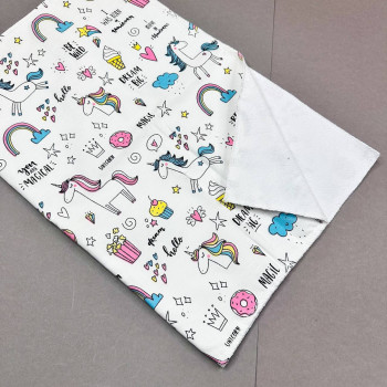 Непромокаюча пелюшка · 60×45 см · Блакитні єдиноріжки — Babywear