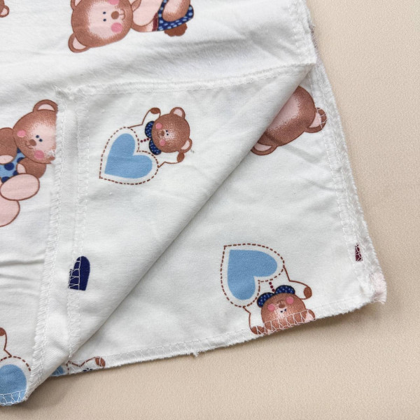 Байкова пелюшка · 110×90 см · Ведмедики з сердечками · Тепла — Babywear