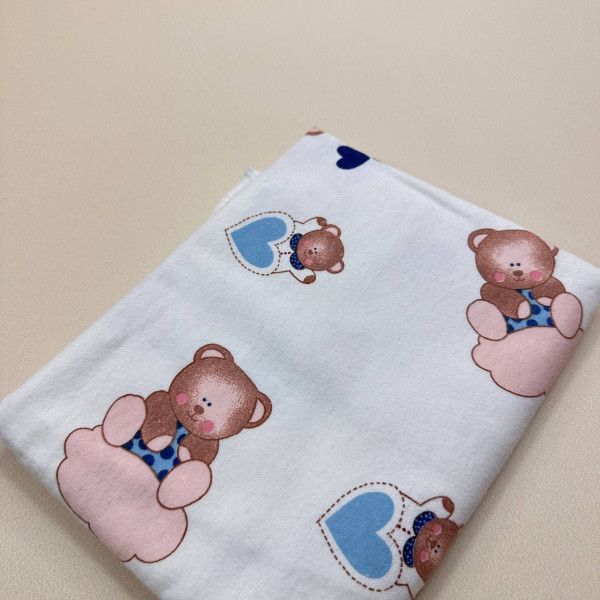 Байкова пелюшка · 110×90 см · Ведмедики з сердечками · Тепла — Babywear