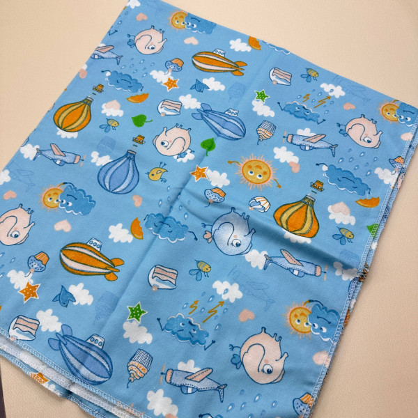 Байкова пелюшка · Блакитна з слониками · Тепла — Babywear