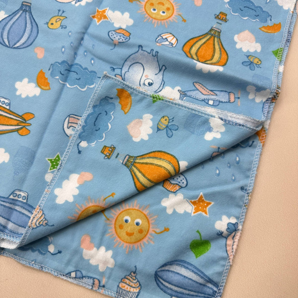 Байкова пелюшка · Блакитна з слониками · Тепла — Babywear