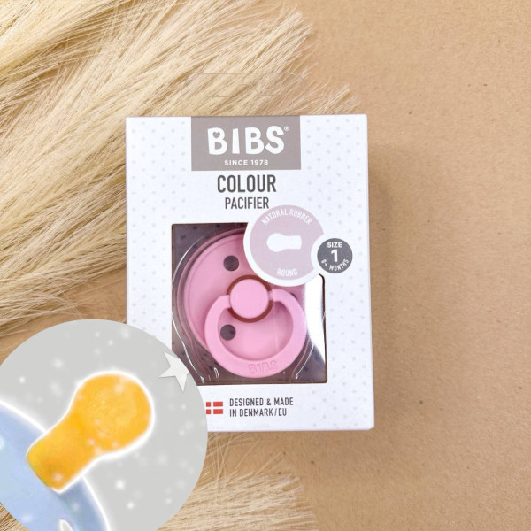 Пустушка BIBS класична Colour класична кругла Рожева