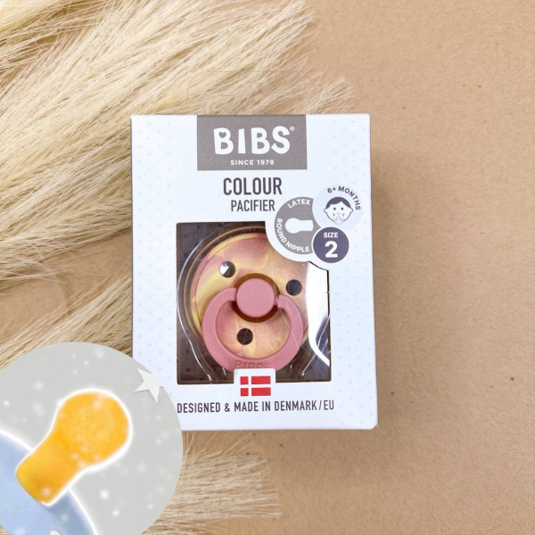 Пустушкиа BIBS класична Colour  класична кругла Пудрова з відтінками жовтого